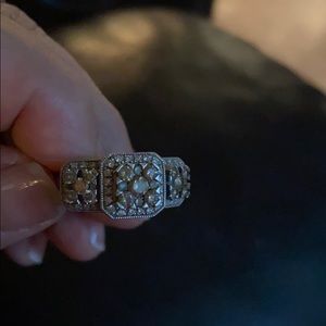 Ring with white and chocolate diamonds